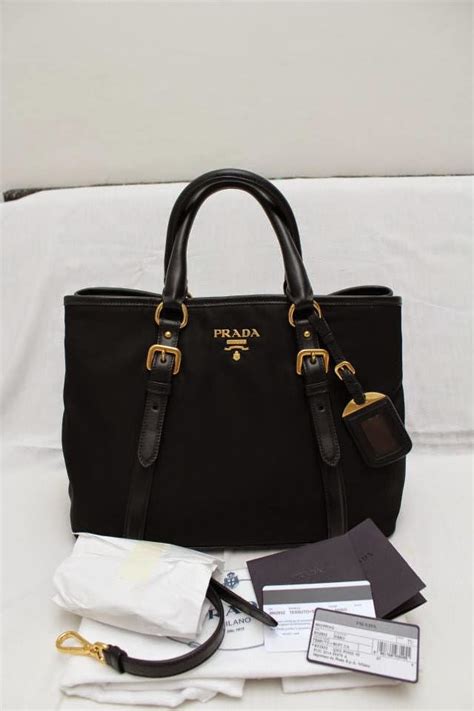 prada bn2832 tessuto nylon tote-black|Black Re.